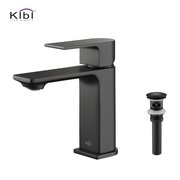 KIBI Mirage Single Handle Bathroom Vanity Sink Faucet with Pop Up Drain C-KBF1001MB-KPW100MB